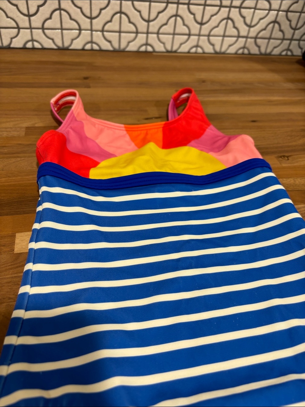 Boden Colorblock Striped One-Piece Swimsuit